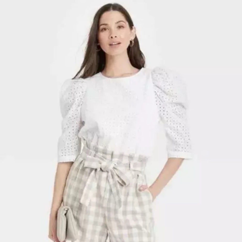 A New Day White Puff Sleeve Blouse